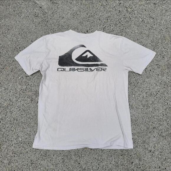 Vtg Y2k QUIKSILVER Classic Wave Logo Graphic Print Beach Skate Surf T Shirt L - Picture 1 of 4